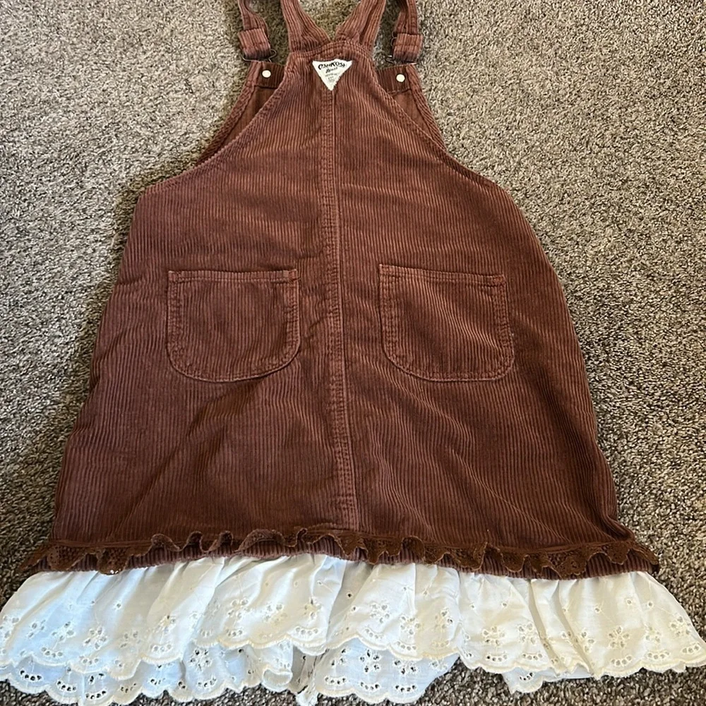 Osh Kosh Bgosh Brown Corduroy Kids Overall Dress